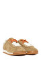 Women's Beige Lace-Up Suede Leather Sneaker 26Pfd431110 - 3