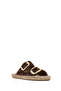 Women's Leopard Buckle Suede Leather Espadrille Slippers 25Sfd 205010 - 6
