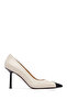 Women's Cream Thin Heeled Genuine Leather Stiletto,High Heel Shoes 25Afd100918 - 4