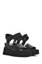 Women's Black Ankle Strap Wedge Heeled Shoes Genuine Leather Sandals 25Sfd201818 - 3