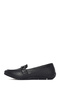 Women's Black Buckle Leather Loafer 26Pfd411218 - 3