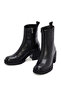 Women's Black Heeled Zippered Leather Boots 25Wfd2008Ft - 5