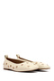 Women's Cream Stone Genuine Leather Ballerinas, Summer Shoes 25Sfd494018 - 3