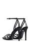 Women's Black Ankle Strap Thin High Heel Shoes Patent Leather Genuine Leather Sandals 25Sfd161116 - 6