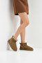 Women's Camel Fur Detailed Suede Leather Teddy Boots 25Wfd478010 - 2