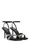 Women's Black Ankle Buckle Stone High Thin Heeled Shoes Sandals 25Sfe3916Ts - 3