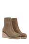 Women's Mink Zippered Wedge Heeled Suede Leather Boots 25Afd152710 - 4