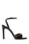 Women's Black Ankle Buckle Stone High Thin Heeled Shoes Sandals 25Sfe390914 - 2