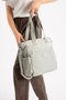 Light Gray Women's Large Size Waterproof Crossbody and Shoulder Strap Bag with Compartments - 4