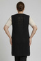 Women's Knitwear Large Size Seasonal Mother's Vest Flexible Accordion Knit Long - Lace-Up 95 Cm. Below the Knee Comfortable Fit Black Hijab - 4