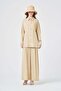 Women's Comfortable Fit Chain Embroidery Tencel Linen Suit Beige 31374 - 3