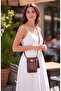 Faux Leather Phone Bag – Gold Lock, Long Strap Women's Shoulder & Crossbody Bag - 3