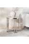 Menzo End Table Ceramic - White & Silver