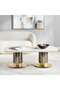 Nodrea Coffee Table Marble - White & Gold - 2