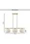 Ecomax 3-light E27 Glass Pendant Lamp 128x34x183cm - Gold - 6