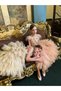 Sequined Girls' Evening Gown, Special Occasion Dress with Detachable Tulle Train, Wedding, Prom - 6