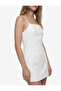 Halter Neck Bow Detail Floral Embroidered Sleeveless Mini Dress - 4