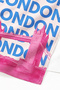 London Themed City View Beach Towel - Typographic Pink Blue Quick-Dry Microfiber Towel - 5