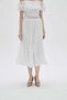Solid Ruffled Midi Skirt