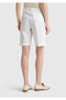 Women's White Cotton Blend Buttoned Front Regular Fit Bermuda Shorts - 3
