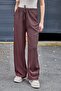 Woman's loose flowing trousers brown - 4