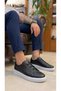 Lightweight Eva Sole Soft Genuine Leather Elastic Lace-Up Casual Men's Shoes