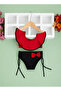 Girl's Orange and Black Ruffle Collar Detailed Bikini Set – Stylish Swimsuit with Adjustable Laces