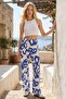 Comfortable Fit High Waist Wide-Leg Viscose Mix Women's Trousers - 4