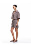 Viscose Fabric Regular Fit Waist Lace up Pocket Mini Shorts