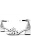 Belle Silver Thick Heeled Girls' Evening Dress Shoes - 7