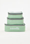 Luna Makeup Bag Set of 3 Cosmetic Care Organizer Aqua Green