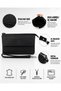 Men's Black Genuine Leather Multi-Compartment Portfolio Bag - 2