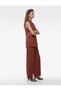 X Melis Ağazat - Viscose Fabric Pocketed Double Pleated Detailed Straight Wide Leg Baggy Trousers - 2