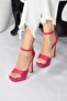 Fuchsia Suede Women's Heeled Shoes K404580102 - 4