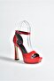 Red Patent Leather Platform Thick Heeled Women's Shoes K404580108 - 7