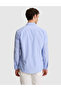 Light Blue Slim Fit Striped Long Sleeve Shirt 50310777-VR003 - 5
