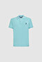 Men's Slim Polo Neck Aqua Basic T-Shirt 50322304-Vr007 - 7