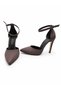 Brown Suede 10.5 cm Belted Pointed Toe Stiletto Thin Heels Women's Shoes - 5