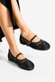 Women's black pearl embroidered floral beaded sheer tulle ballet flats - 3