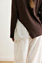 Cotton Lace Detailed T-Shirt Bitter Coffee - 3