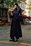 Pens Detailed Coat Navy Blue - 5