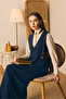 V-Neck Embroidered Gilet Navy Blue - 4