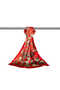 Red Almond Flower Silky Scarf - 3