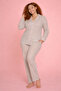 Plus Size Women's Pajama Set Striped Buttoned Over-The-Knee Comfortable (3Xl-6Xl) B790-46 - 3