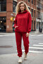 Women's 3 Thread Relaxed Fit Elastic Leg Kangaroo Pocket Tracksuit Set - Casual - 5
