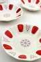 6-Piece Porcelain Tea Plate Red Coffee Shop Model - 2