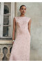 Floral satin jacquard dress