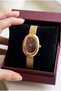 Classic Women's Steel Watch Gold Color & Burgundy Dial Oval Case Vintage Old Money Luxury Classic Elegant Stylish Women's Wristwatch |   Premium Women's Steel Watch 2026 - 7