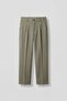 Men's regular fit pleated elastic waist fabric trousers khaki