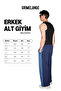 Beziers men's organic cotton contrast trim regular fit navy blue sweatpants - 6